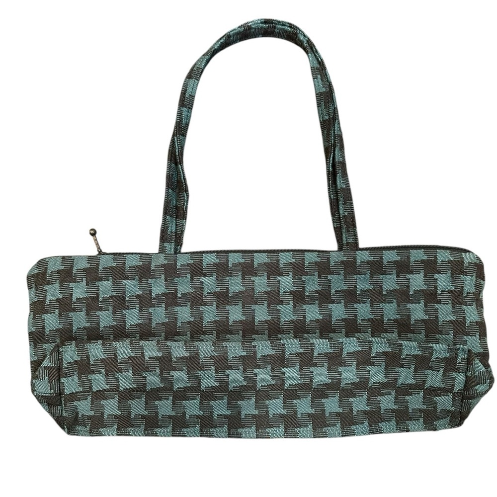 Maruca hand bag, green and brown checkered‎ tweed, made in Boulder, Colorado